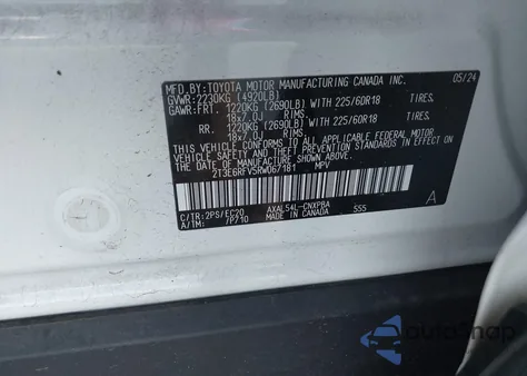 2024 Toyota Rav4 Hybrid Xse from USA, damaged, VIN 2T3E6RFV5RW067181